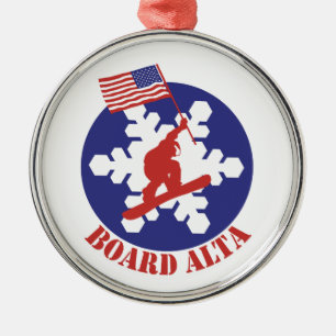 Snowboard Alta Metalen Ornament