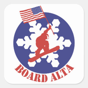 Snowboard Alta Vierkante Sticker