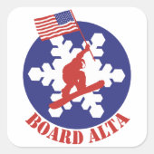 Snowboard Alta Vierkante Sticker (Voorkant)