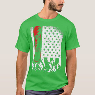 Snowboard American Flag Winter Sports Alpine Snowb T-shirt