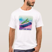 Snowboard bidsprinkhaan bidden voor sneeuw insect t-shirt (Voorkant)
