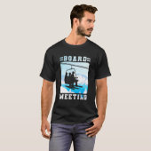 Snowboard Board Meeting Ski Lift Skier Winter Spor T-shirt (Voorkant volledig)