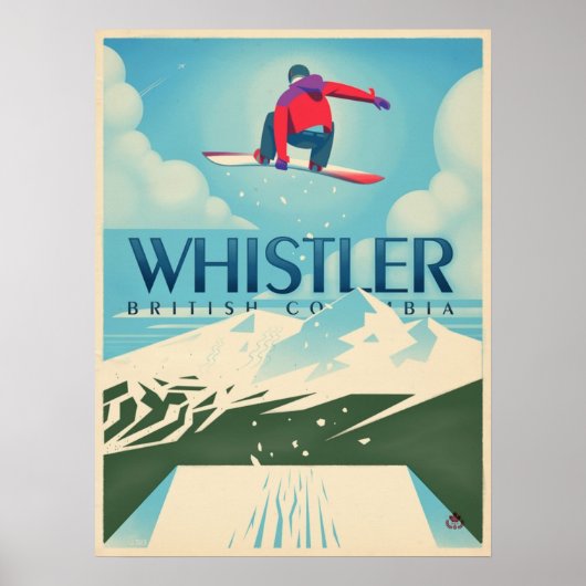 Snowboard Booter Whistler BC Travel Poster (Voorkant)