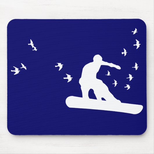 snowboard. bord met vogels. muismat (Voorkant)