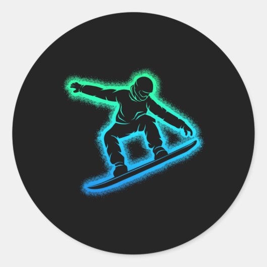 Snowboard Boys Kinder Mannen Ronde Sticker (Voorkant)