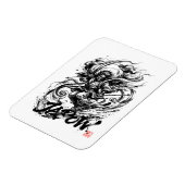 Snowboard Brush Art - Skier Fujin God Magneet (Linkerzijde)