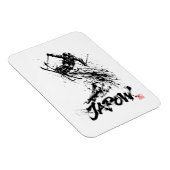 Snowboard Brush Art - Skier jump Magneet (Rechterzijde)