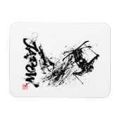 Snowboard Brush Art - Skier jump Magneet (Horizontaal)