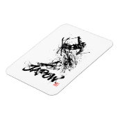 Snowboard Brush Art - Skier jump Magneet (Linkerzijde)