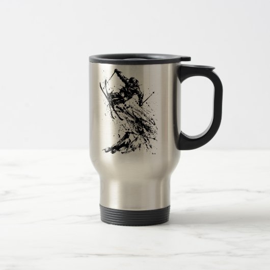 Snowboard Brush Art - Skier Jump Reisbeker (Rechts)