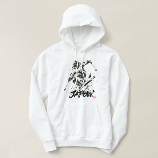 Snowboard Brush Art - Skier Light Hoodie (Design voorkant)