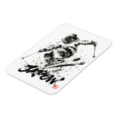 Snowboard Brush Art - Skier Light Magneet (Linkerzijde)