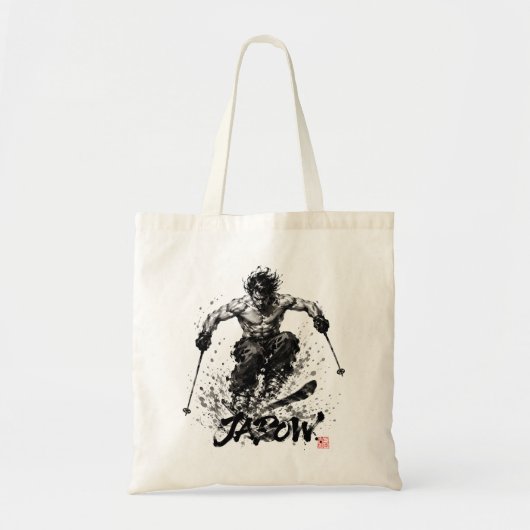 Snowboard Brush Art - Skier Samurai Musashi Ski Tote Bag (Voorkant)