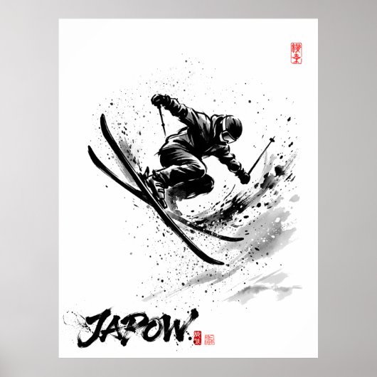 Snowboard Brush Art - Skier Slush Poster (Voorkant)