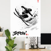 Snowboard Brush Art - Skier Slush Poster (Thuiskantoor)