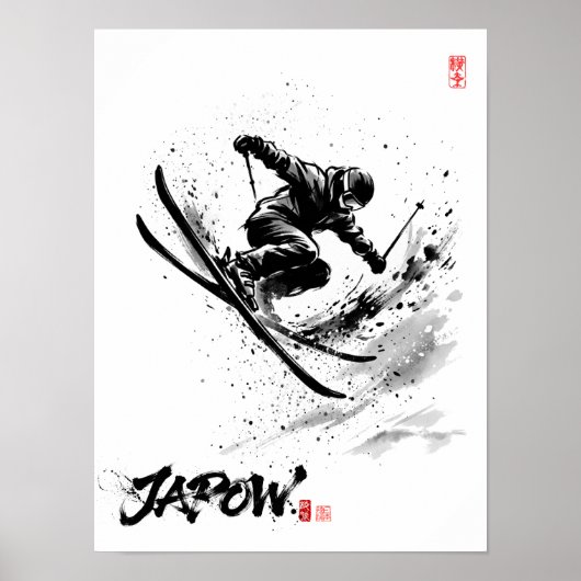 Snowboard Brush Art - Skier Slush Poster (Voorkant)