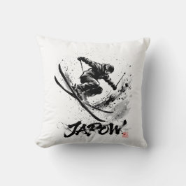 Snowboard Brush Art - Skier Slush Powder Kussen