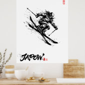 Snowboard Brush Art - Skier Women Poster (Keuken)