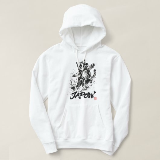 Snowboard Brush Art - Snowboarder cat Hoodie (Design voorkant)