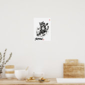 Snowboard Brush Art - Snowboarder cat Poster (Keuken)