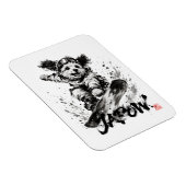 Snowboard Brush Art - Snowboarder Dog Magneet (Rechterzijde)