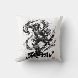 Snowboard Brush Art - Snowboarder Fujin God Kussen