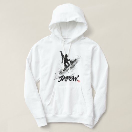 Snowboard Brush Art - Snowboarder Grab Hoodie (Design voorkant)