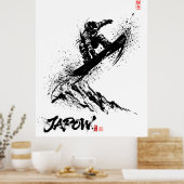 Snowboard Brush Art - Snowboarder Grab Jump Poster (Keuken)
