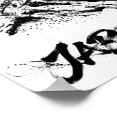 Snowboard Brush Art - Snowboarder Grab Jump Poster (Hoek)