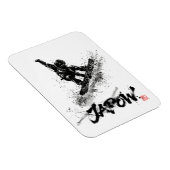 Snowboard Brush Art - Snowboarder Grab Magneet (Rechterzijde)