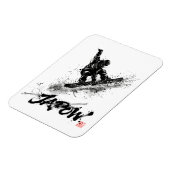 Snowboard Brush Art - Snowboarder Grab Magneet (Linkerzijde)
