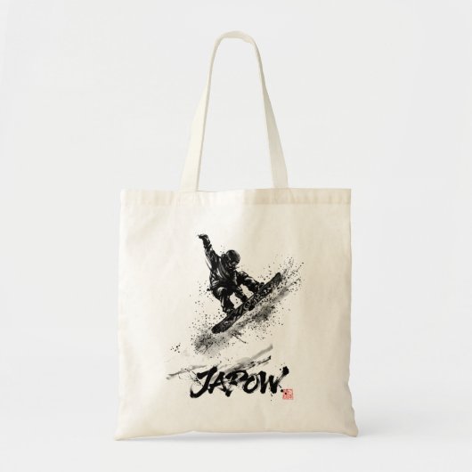 Snowboard Brush Art - Snowboarder Jump Tote Bag (Voorkant)