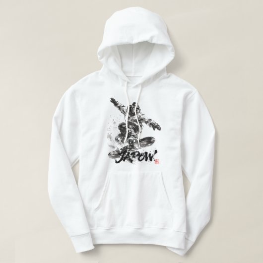 Snowboard Brush Art - Snowboarder Light Hoodie (Design voorkant)