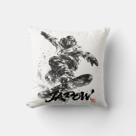 Snowboard Brush Art - Snowboarder Light Kussen