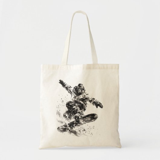 Snowboard Brush Art - Snowboarder Light - No Logo Tote Bag (Voorkant)