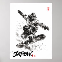 Snowboard Brush Art - Snowboarder light