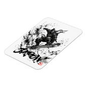 Snowboard Brush Art - Snowboarder Ninja Magneet (Linkerzijde)