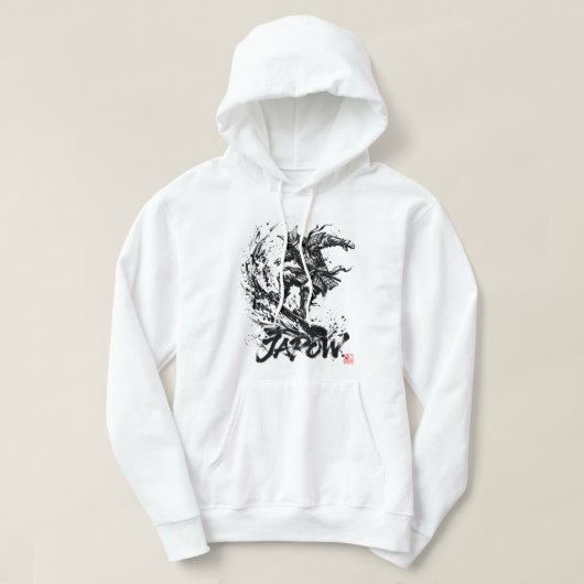 Snowboard Brush Art - Snowboarder Samurai Hoodie (Design voorkant)