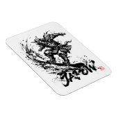 Snowboard Brush Art - Snowboarder Samurai Magneet (Rechterzijde)