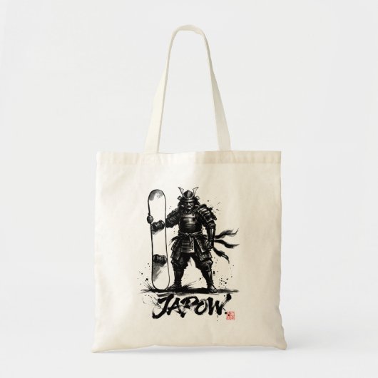 Snowboard Brush Art - Snowboarder Standing Samurai Tote Bag (Voorkant)