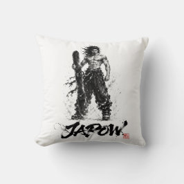 Snowboard Brush Art - Standing Samurai Musashi Kussen