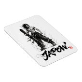 Snowboard Brush Art - Standing Samurai Musashi Magneet (Rechterzijde)