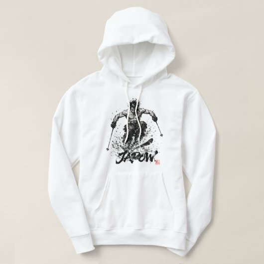 Snowboard Brush Art - Standing Samurai Musashi Ski Hoodie (Design voorkant)