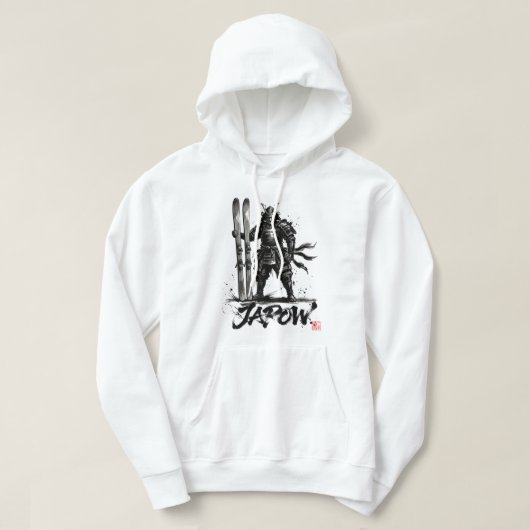 Snowboard Brush Art - Standing Samurai Ski Hoodie (Design voorkant)