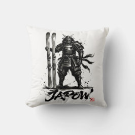Snowboard Brush Art - Standing Samurai Ski Kussen