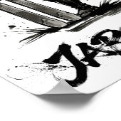 Snowboard Brush Art - Standing Samurai Ski Poster (Hoek)