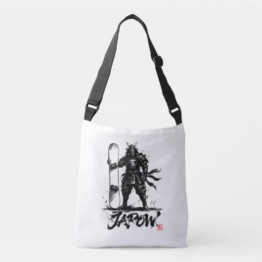 Snowboard Brush Art - Standing Samurai snowboard Crossbody Tas (Voorkant)