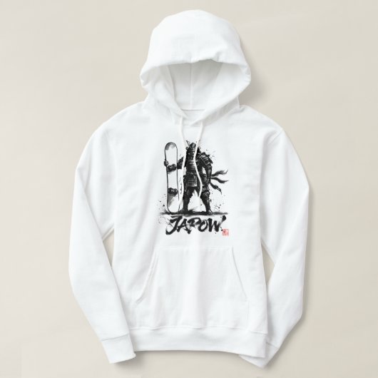 Snowboard Brush Art - Standing Samurai snowboard Hoodie (Design voorkant)