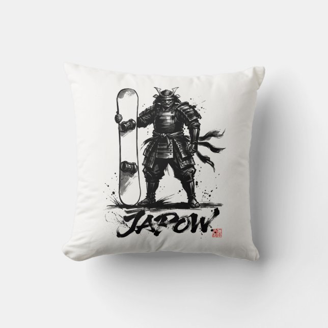 Snowboard Brush Art - Standing Samurai snowboard  Kussen (Voorkant)
