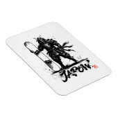 Snowboard Brush Art - Standing Samurai snowboard Magneet (Rechterzijde)